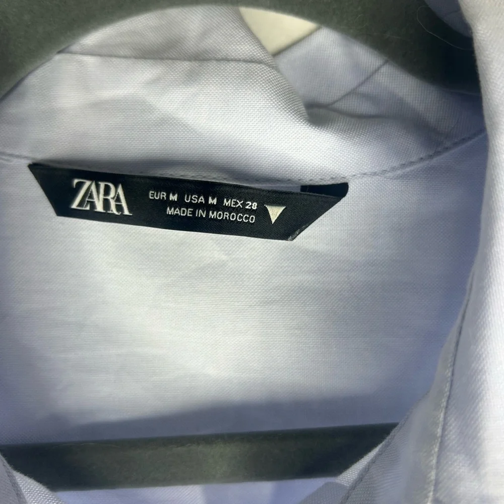 Zara Tiered Cotton Blue Oxford Dress - Picture 4 of 8